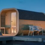 Scandinavian Designed Natural Wood Sauna Cabin With Terrace