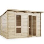 BillyOh Mia Log Cabin Summer House 3 x 2.5 m – Pent Roof Garden Room, Single Door