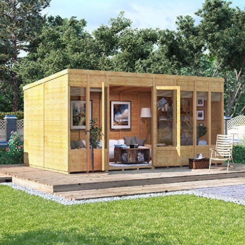 BillyOh Bella 14x8 Tongue and Groove Pent Wooden Summerhouse - Spray Treated