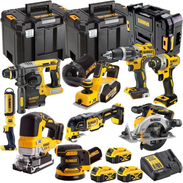 DeWalt DCKT4T9B3 18V Brushless 9-Piece Cordless Power Tool Kit with Three 5.0Ah Batteries, Charger, and TStak Tool Storage