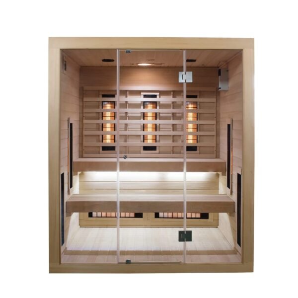 SaunaMed 2-6 Person Full Spectrum Infrared Indoor Sauna EMR NeutralTM 13A Plug & Play - 6 Person Model