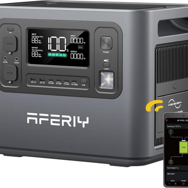 Portable Power Station 2048Wh 2400W LiFePO4 – Solar Generator with UPS, 230V