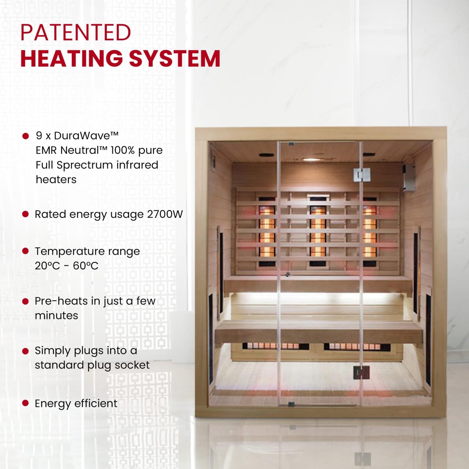 SaunaMed 2-6 Person Full Spectrum Infrared Indoor Sauna EMR NeutralTM 13A Plug & Play - 6 Person Model - image 8