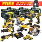 Dewalt 18V XR 10-Piece Cordless Power Tool Kit with Three 5.0Ah Batteries and ToughSystem Storage Box