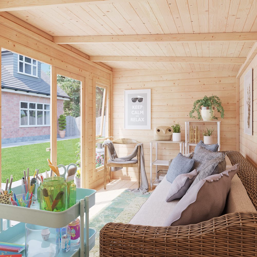 BillyOh Carmen Log Cabin Summerhouse 12 x 8 ft – Pent Roof Garden Office, Pressure Treated - image 7