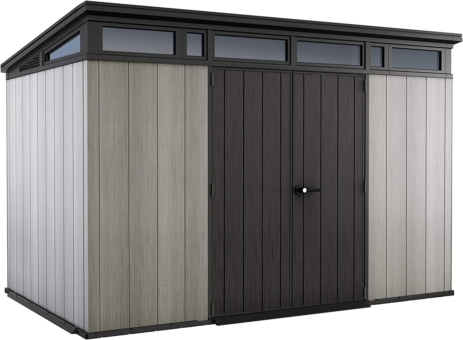 Keter Artisan 11 x 7 ft Plastic Shed – Double Door Pent Garden Shed