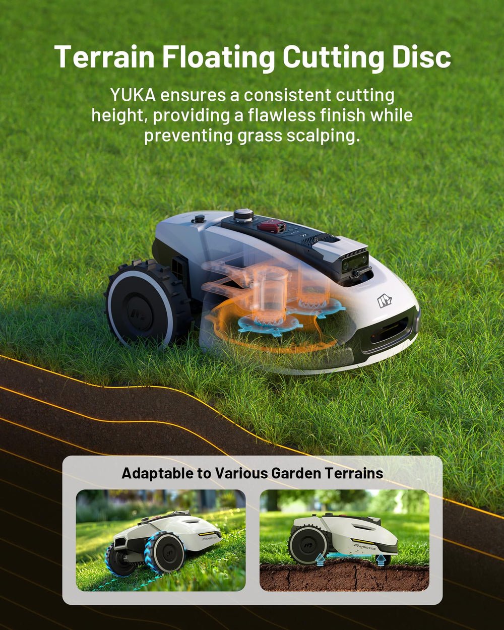 MAMMOTION YUKA 3000 Robot Lawn Mower - Perimeter Wire-Free with UltraSense AI Vision & 45% Slope Capacity - image 3