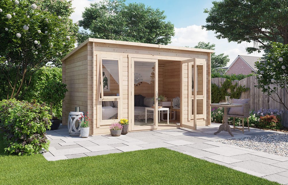 BillyOh Carmen Log Cabin Summerhouse 12 x 8 ft – Pent Roof Garden Office, Pressure Treated - image 3