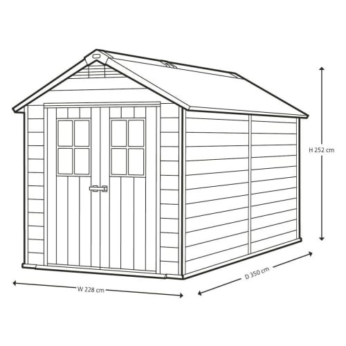 Keter Newton 7 x 11 ft Plastic Shed – Double Door Apex Garden Shed - image 7
