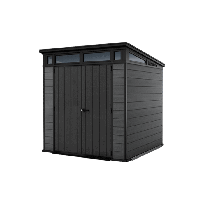 7x 7 Cortina Heavy Duty Plastic Pent Shed – Dark Grey