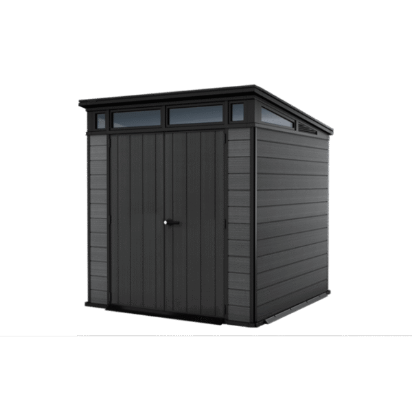 7ft x 7ft Cortina Heavy Duty Plastic Pent Garden Shed in Dark Grey
