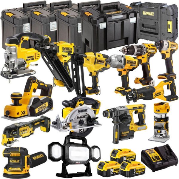 DEWALT 18V 14-Piece Power Tool Combo Kit with 3 x 5.0Ah Batteries (DEWKIT14)