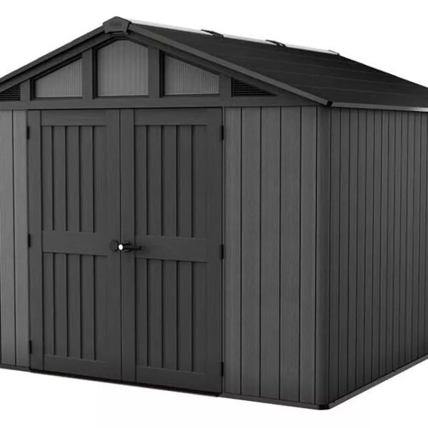 Keter Stronghold 10 x 11.5 ft Plastic Shed – Large Garden Storage Shed, Grey